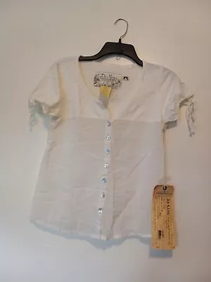 Da-Nang Surplus Indo-Chine Vintage Sheer Blouse Top Peasant Cottagecore XS • $23