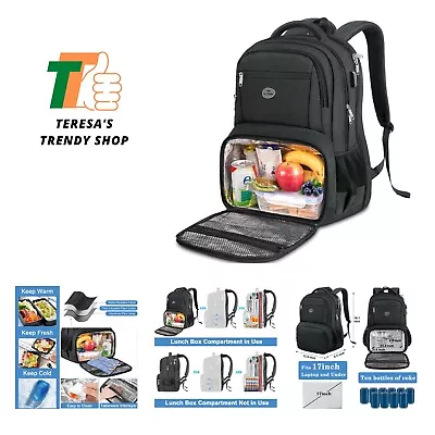 17 Inch Laptop Backpack TSA Large Travel Backpack With Lunch Box Anti-Theft... • $55.99