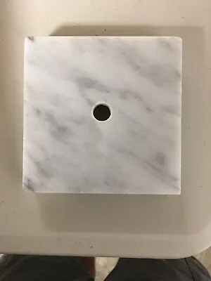 4 “Square White MARBLE Base For Small Bronze  Lamp Or Art Sculpture NOS (ITALY) • $7.50