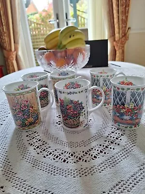 Queens Fine Bone China Mugs By Kathy Brown - Good Condition  X 6 • £25