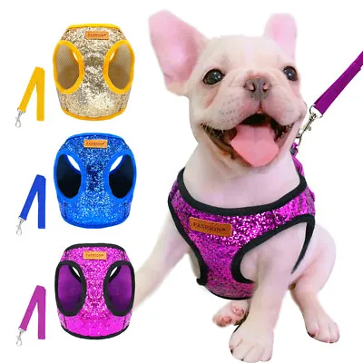 £8.39 • Buy Bling Sequins Dog Harness Medium Matching Lead Walking Harness Chest Round 46CM