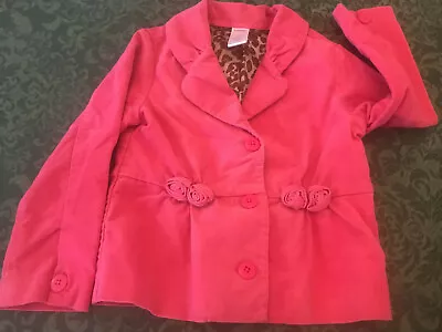 Teachers Pet Gymboree Blazer Jacket 5 Coat Rosettes Leopard Lined Dressy Up • $28.80