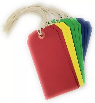 County Stationery Assorted Coloured Tie On Strung Luggage Labels - 1 X 10Pc • £3.49