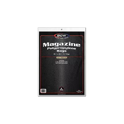 Thick Magazine Bags - 1 Pack Of 100 | Acid-Free Clear Polypropylene Sleeves For • $13.85