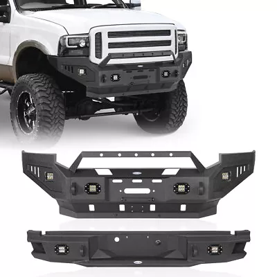 Heavy Duty Steel Front/rear Bumper Black Bar For Ford F-250 F-350 2005 2006 2007 • $599.19