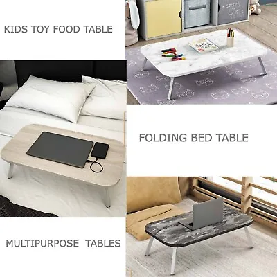 Folding Lap Tray Wooden Laptop Computer Desk Table Camping Food Children Table • £9.99