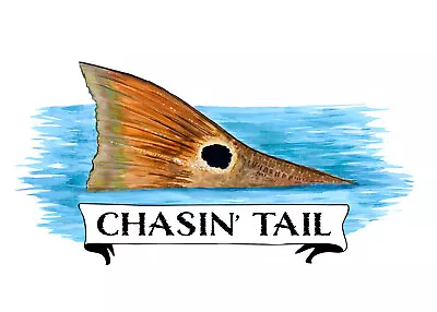 Chasin Tail - Redfish Drum Tailing Vinyl Decal Sticker - Car Truck SUV Cooler • $6.95