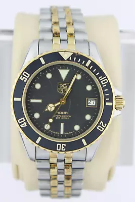 Tag Heuer 980.020 Mens Watch Black Gold 1000 Professional Silver Jubilee Dive SS • $595