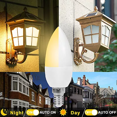 1-10x E14 E27 5W=60W Warm/Day White LED Candle Chandelier Light Sensor Bulb Home • £6.69