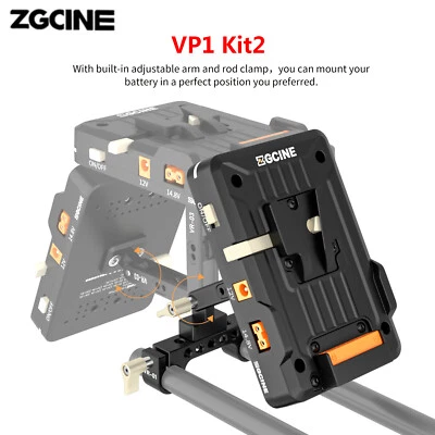 $88 • Buy ZGCINE VP1 DSLR 5D/A7/A9/GH Camera V-Mount Battery Plate Kit2 15mm Rod Clamp 