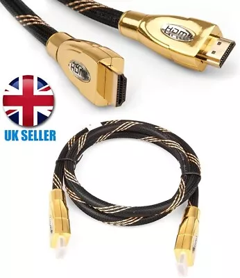 £3.25 • Buy GOLD 1080P 4K HDMI CABLE LEAD SMART HD TV HDTV 3D METRE 1m 1.5m 2m 3M 5M 10M UK