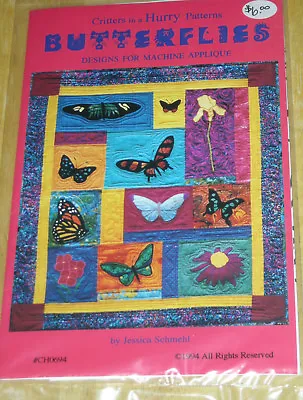 Butterflies Machine Applique Quilt Pattern Vintage • $3.99