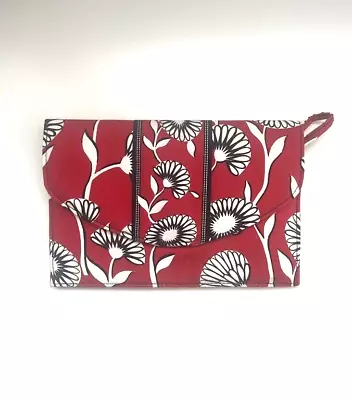 Vera Bradley Red Deco Daisy Travel Wallet Clutch • $14.99