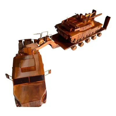 M1070 Combo With M1A1 Tank Mahogany Wood Desktop Truck Combo Model • $199.95