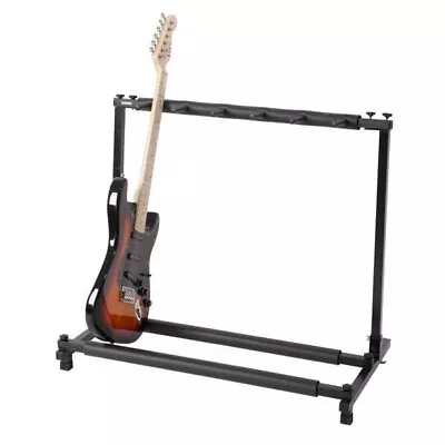 Triple Folding Multiple Guitar Holder Rack Stand Black • $37.43