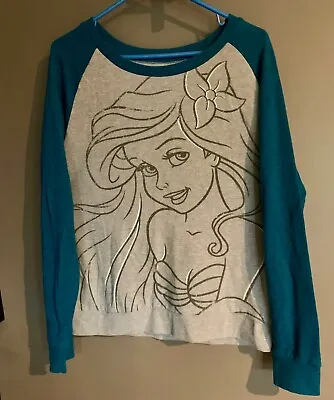 Disneyland Walt Disney World Little Mermaid Sketch Princess Long-Sleeve Shirt L • £14.48