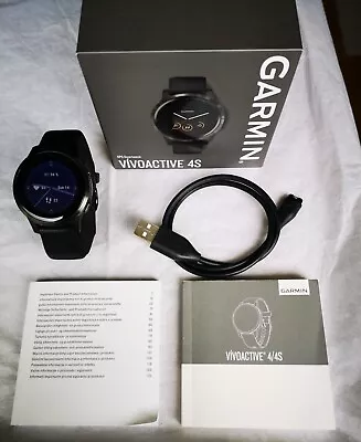 Garmin Vivoactive 4S GPS Smart Watch Fitness Tracker - Black With Slate Hardwear • £115