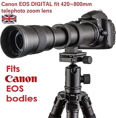 CANON EOS Digital Fit 420 800mm SUPER PRO TELEPHOTO ZOOM Lens For Any EOS Body • £94.99