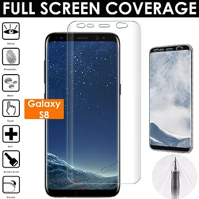 FULL SCREEN Face Curved TPU Screen Protector Cover For Samsung Galaxy S8 • £1.79