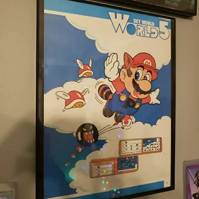 Framed Retro 1990 Super Mario Bros 3 Ad/poster Video Game Wall Art World 5 • $33