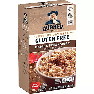 Quaker Gluten Free Instant Oatmeal Maple & Brown Sugar 8 Ct • $14.43