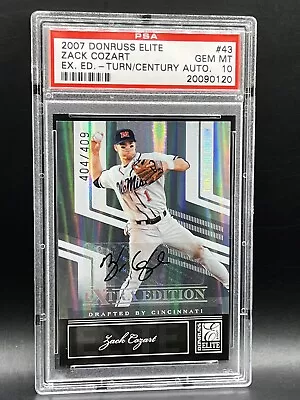 2007 Elite EX ED Turn/Century Zack Cozart 404/409 PSA 10 *Pop 2* Reds Auto RC • $24.99