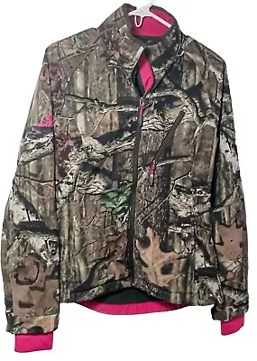 Mossy Oak Softshell Jacket Camo Pink Break-Up Infinity Full Zip Pockets M/L • $34.99