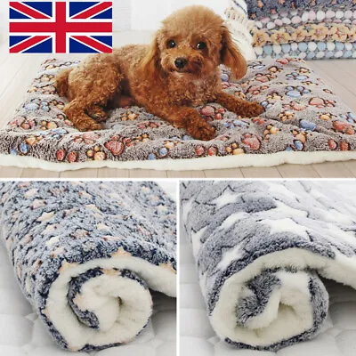 £13.49 • Buy Pet Mat Paw Prints Cat Dog Puppy Fleece Warm Soft Blanket Bed Cushion Mattress F