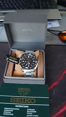 Seiko Prospex Kinetic Quartz SUN049 P1 5m85 44mm 200m Diver GMT Date @4.30 Black • £319.99