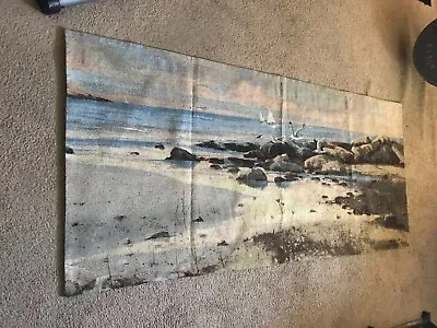 Manual Woodworkers Woven Lined Tapestry Wall Hanging ~ Ocean Scene ~ 76 X 35 • $50