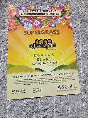 £8.99 • Buy (tpg54) Advert/poster 11x8  The Betfair Weekend : Supergrass, Natasha Marsh