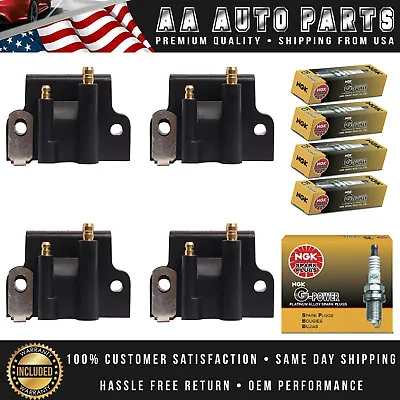 4PCS NGK Spark Plug & Outboard Coil For Johnson Evinrude 582508 512227 18-5179 • $130.18