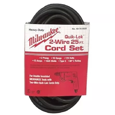 Milwaukee 48-76-5025 25 Ft. Quik-Lok Cord 2-Wire • $37.99