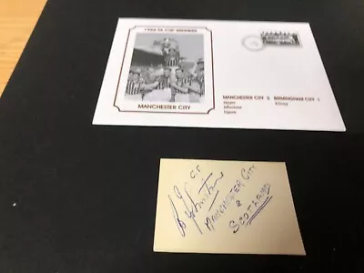 Manchester City Fa Cup Winners 1956 Cover Plus Signed Piece Bobby Johnstone • £9.99
