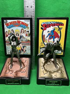 Comic Book Champions Pewter Figures.  Wonder Woman Superman • $25