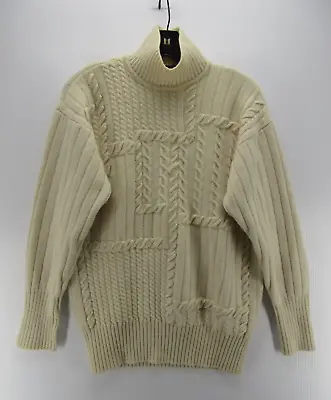 $69.99 • Buy VINTAGE Escada Sweater Women Medium White Wool Cashmere Turtleneck 90s Sport *