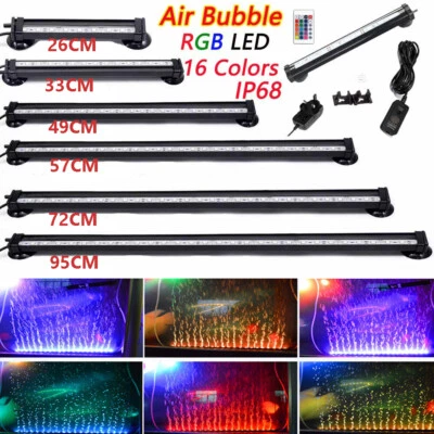 £17.99 • Buy Multi-color RGB LED Air Bubble Curtain Submersible Light For Fish Tank Aquarium