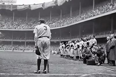 Poster Many Sizes; Babe Ruth At Yankee Stadium Prior To The Yankees' Retirement • $94.91