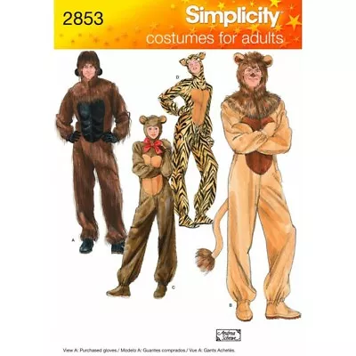 £12.75 • Buy Simplicity Sewing Pattern Adult Animal Costumes  2853
