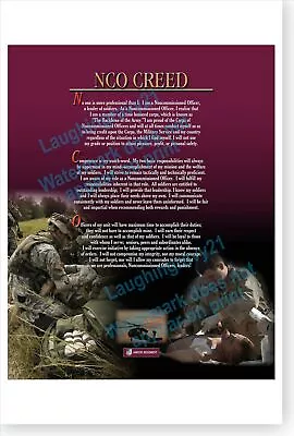 US Army Medical Department Regiment AMEDD NCO Creed Poster • $17.99