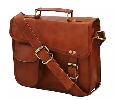 Men's Top Handle I-pad Messenger Side Shoulder Crossbody Bag Leather Satchel • $61