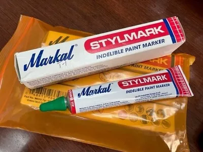 Markal Stylemark Green Indelible Paint Marker 1/8  3mm 4 Pack (PN96658) • $32