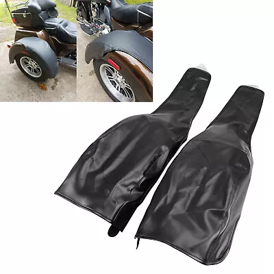 Fit For Harley Tri Glide PU Leather Motorcycle Black Rear Trike Fender Bra Set • $46.98