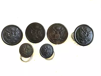 6  Eagle Design Vintage Buttons ( Military? ) Made By Scovill Mfg.  A • $19.95