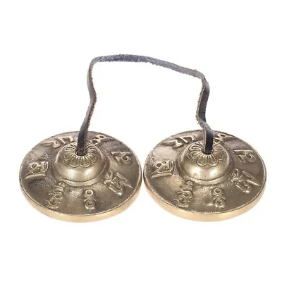 Handcrafted Tibetan Meditation Tingsha Cymbal Bell With Buddhist Lucky Symbols • $14.99