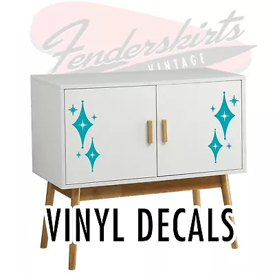 Vinyl DECALS Set Of 2 Jubilee Diamond Starburst Retro Mid Century Modern • $11