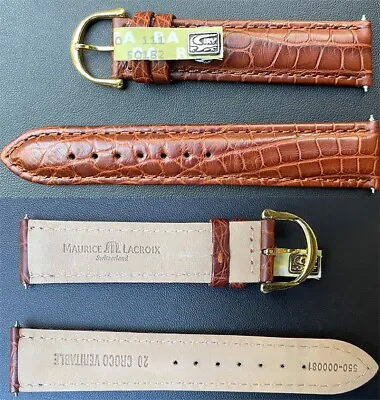 Maurice Lacroix Brown Crocodile Watch Band Strap 20 Mm X 18 Mm With Gold Buckle • $250