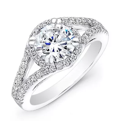 1.34 Ct  Real Moissanite Engagement Awesome Ring 14K Solid White Gold Size 5.5 • $475