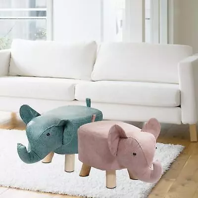 Ottoman Stool Kids Stool Portable Wood Shoes Changing Elephant Bench Animal • £26.86