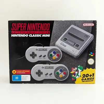 VG! Genuine Super Nintendo Classic SNES Mini Console 2 Controllers Complete CIB • $169.99